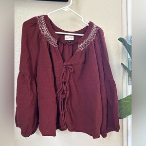 Universal Thread Burgundy Boho Top